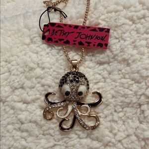 Betsey Johnson Gold and Black Octopus Necklace